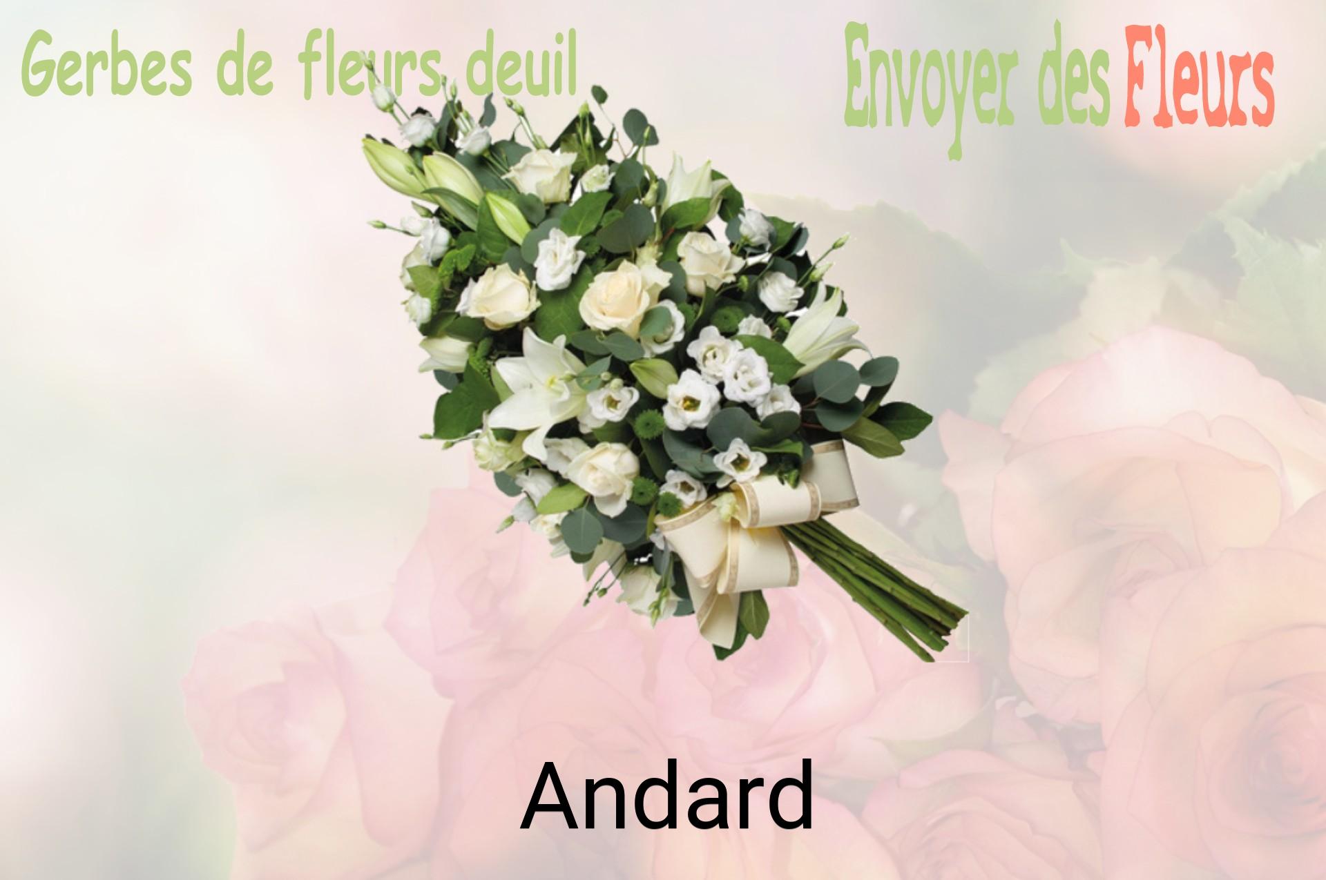 Gerbe de fleurs de deuil livrée à Andard